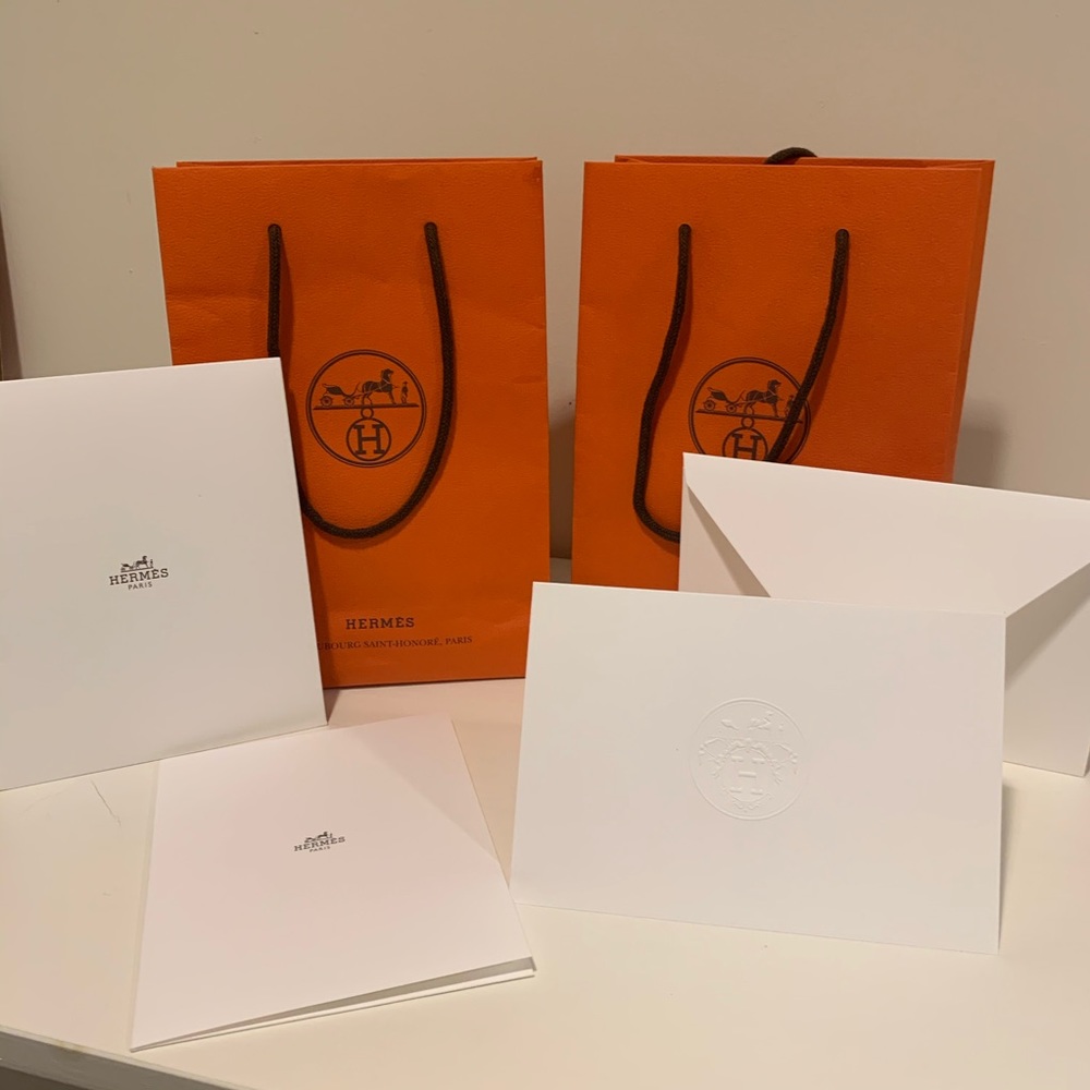 Hermes Orange shopping bags set